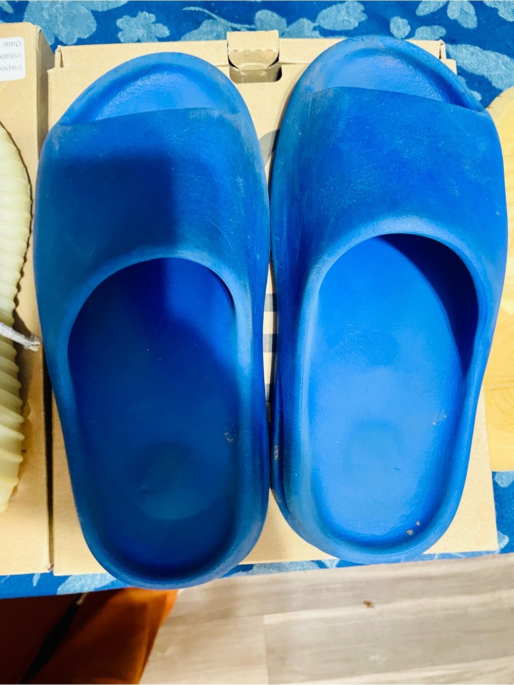 Yeezy Kids Blue Foam Slide Sandals